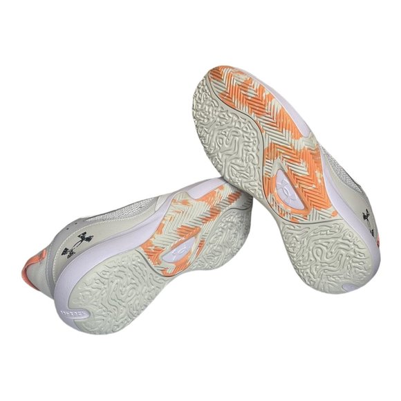 Under Armour Lockdown 6 Basketball Shoes Unisex White Peach Size M 10 W 11.5 - Picture 6 of 7